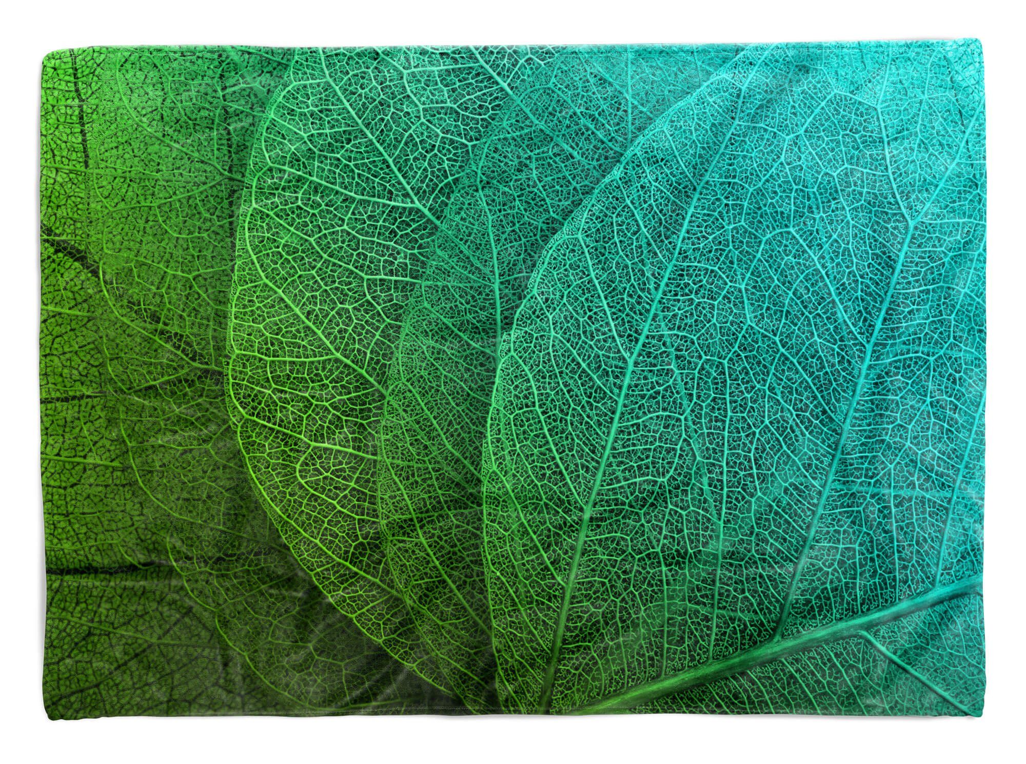 Sinus Art Handtücher Handtuch Strandhandtuch Saunatuch Kuscheldecke mit Fotomotiv Grünes Blatt Nahau, Baumwolle-Polyester-Mix (1-St), Handtuch