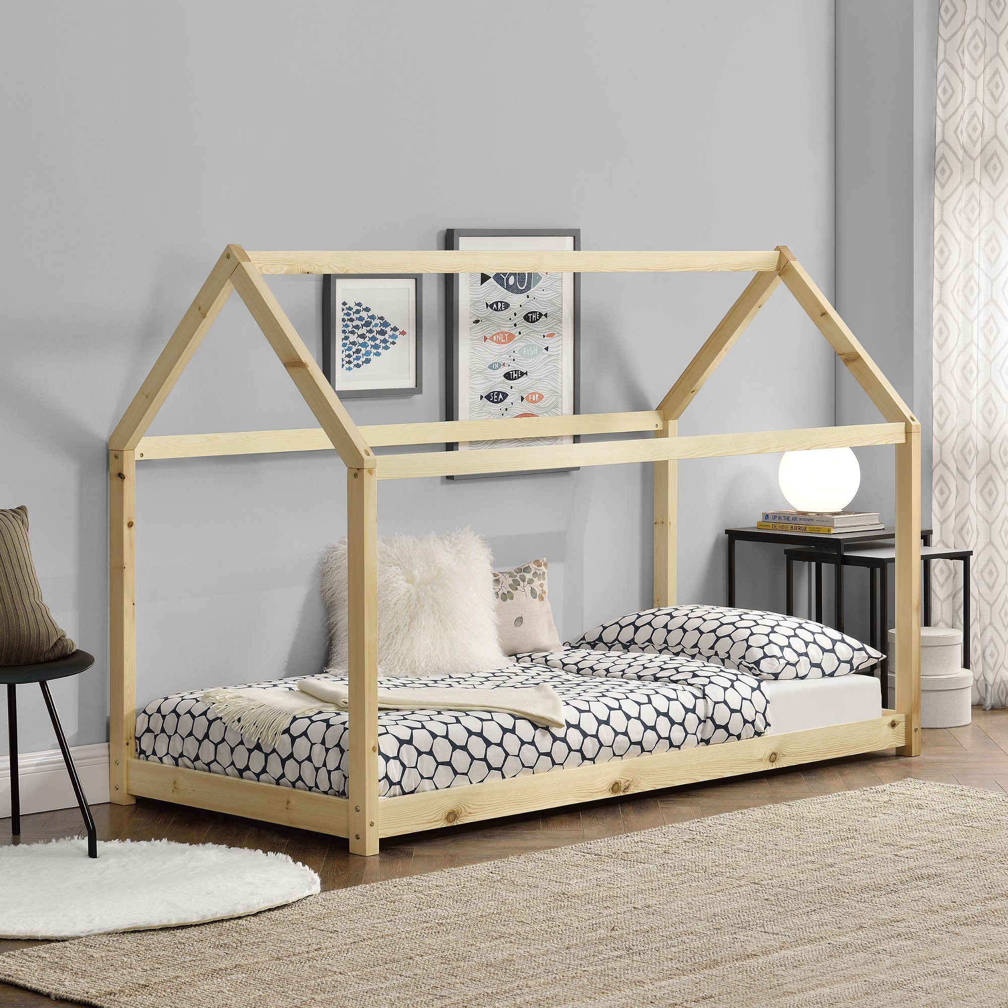 en.casa Kinderbett, »Netstal« Hausbett Bettenhaus 90x200cm günstig online kaufen