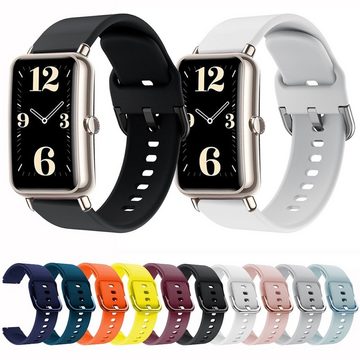Wigento Smartwatch-Armband Für Huawei B3 Uhr Kunststoff / Silikon Armband Ersatz Arm Band Schwarz Zubehör