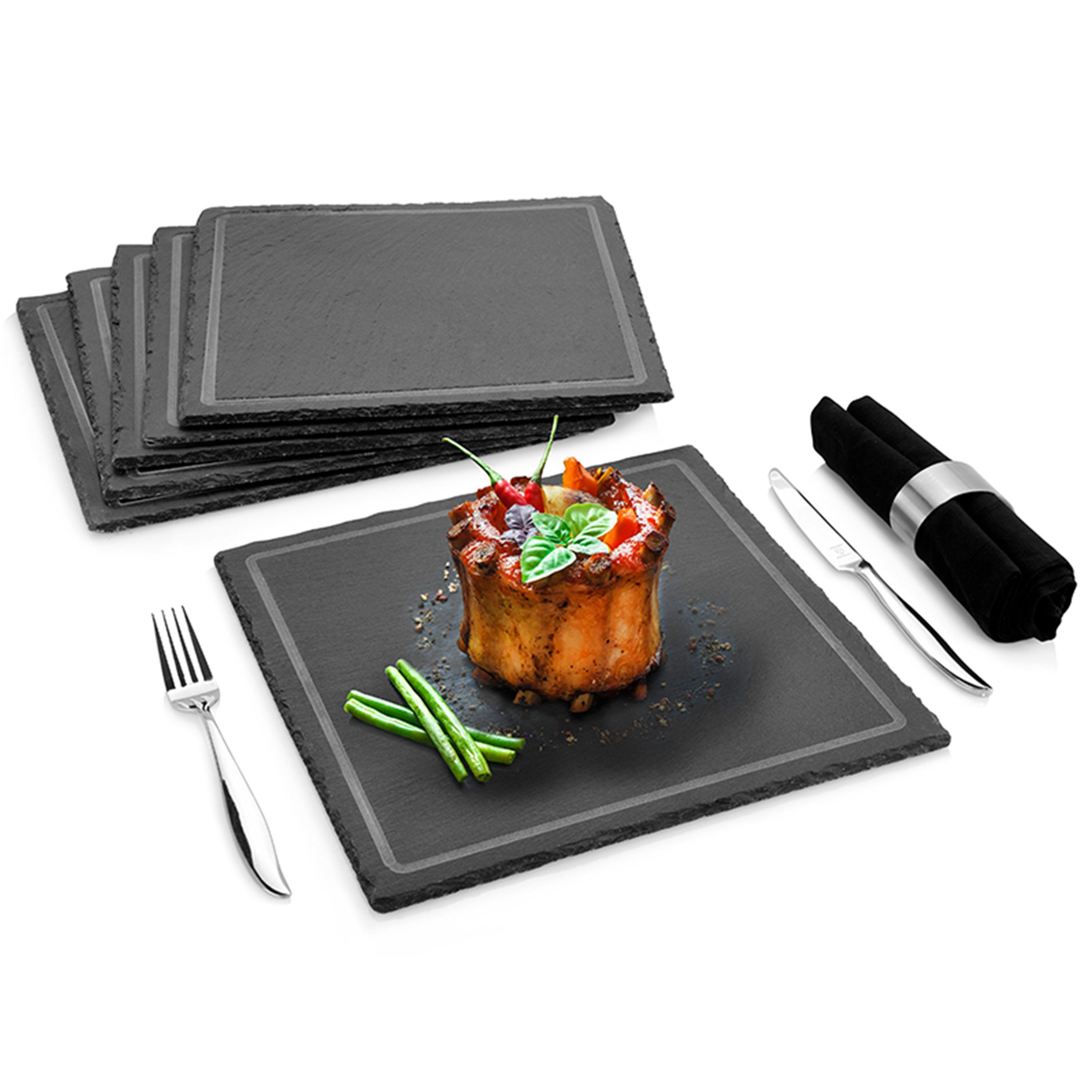 SÄNGER Platzset Corners, (Set, 6-St., Tafelservice 6-tlg), lasiert, erweiterbar, rustikales Design