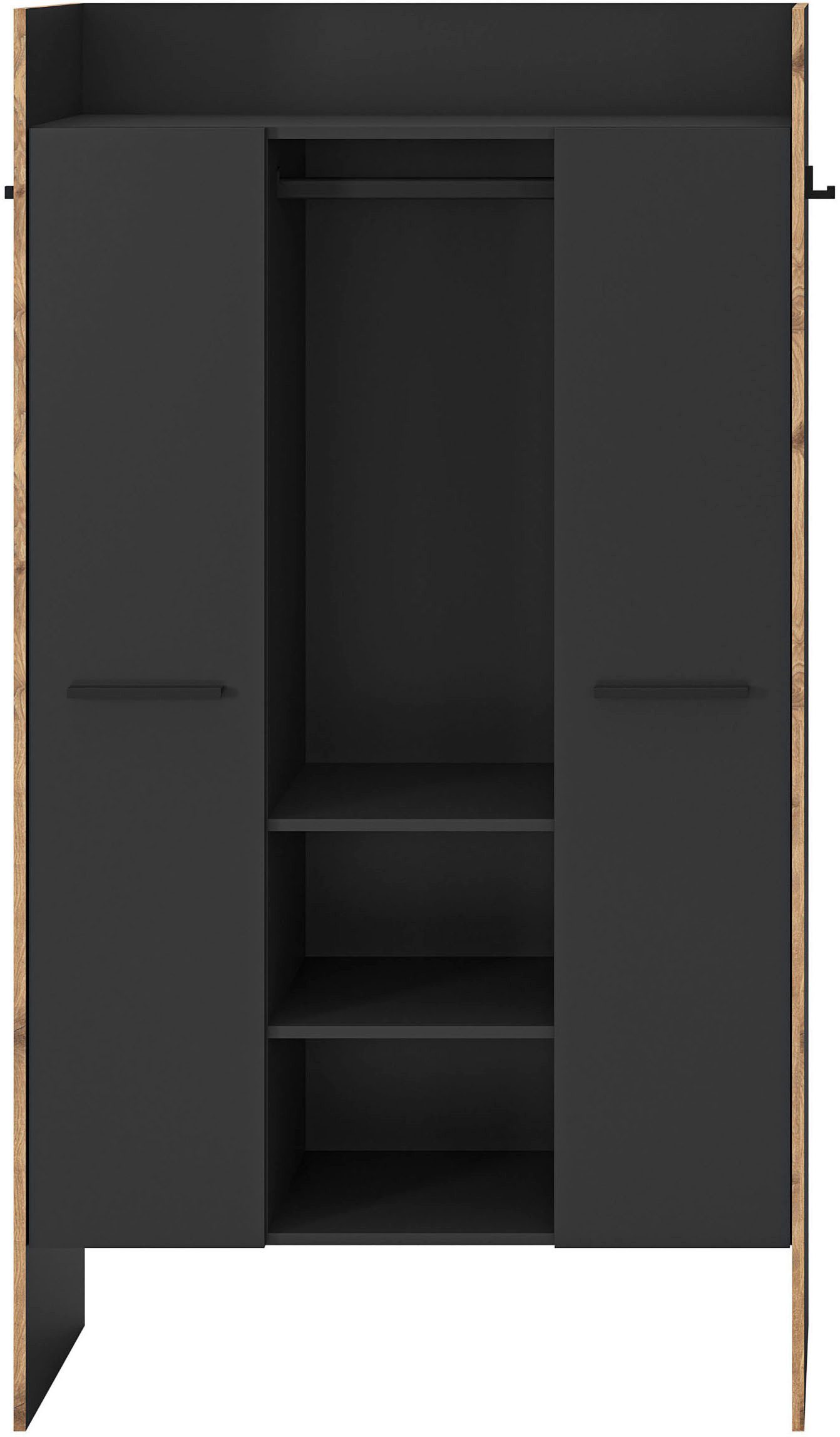 Home affaire Garderobenschrank MUSTA, Breite: 70cm, mit Kleiderstange, 2 Haken, 2 Türen, 1 Hutablage Dielenschrank, Flurschrank, Schrank, Universalschrank, Sitzbank