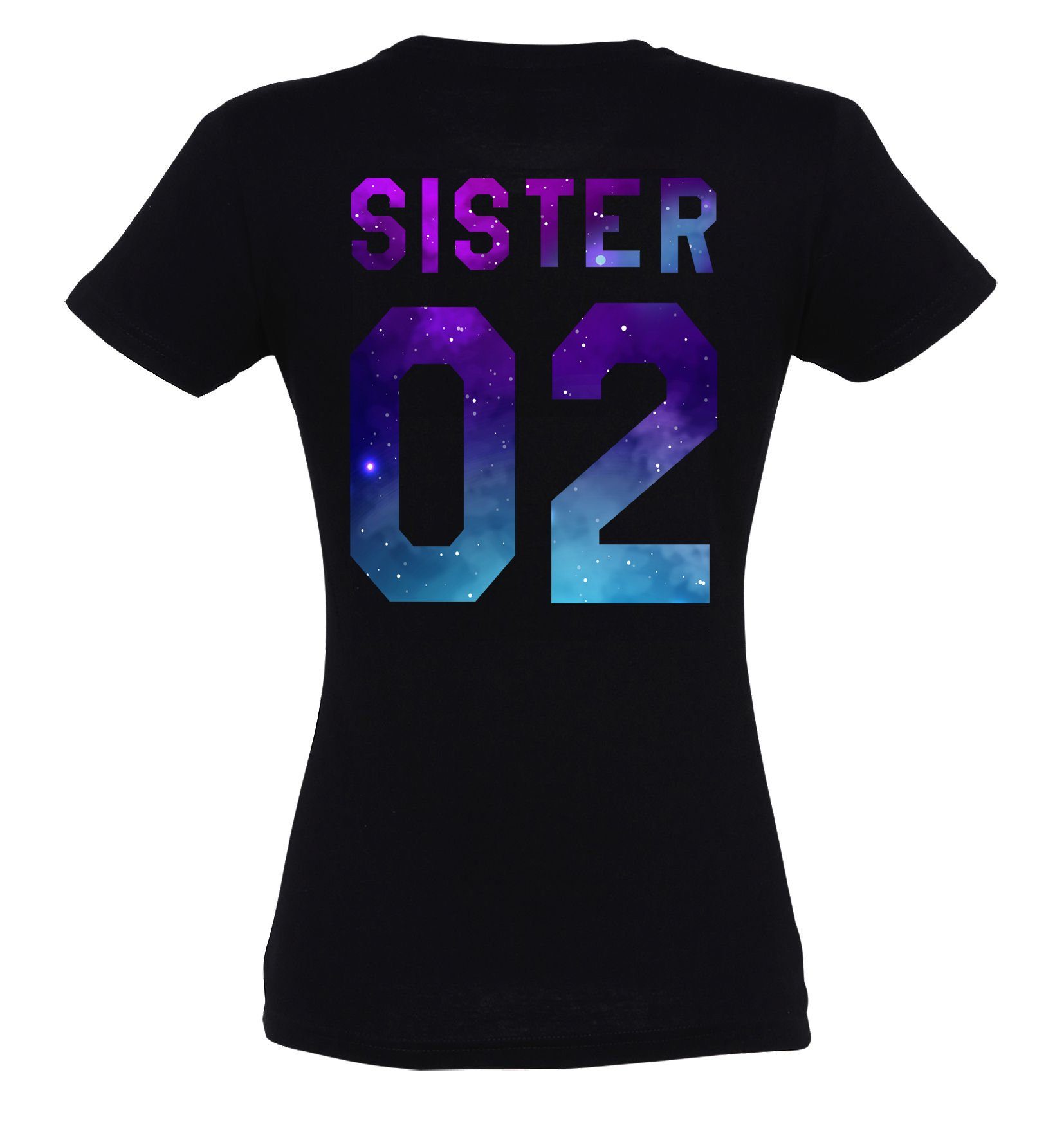 Beste 01 trendigem Sister mit Damen 02 T-Shirt Night Print Freunde Shirt Couples & Shop Sister