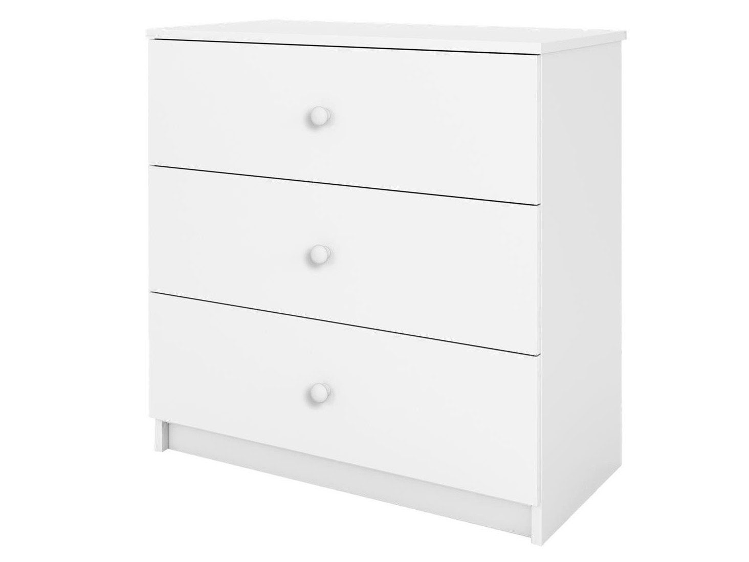 Beautysofa Kommode PAUL Weiß Kinderkommode (kommode mit 3 Schubladen, Klassisches, zeitloses Design in Weiß), Breite: 80 cm