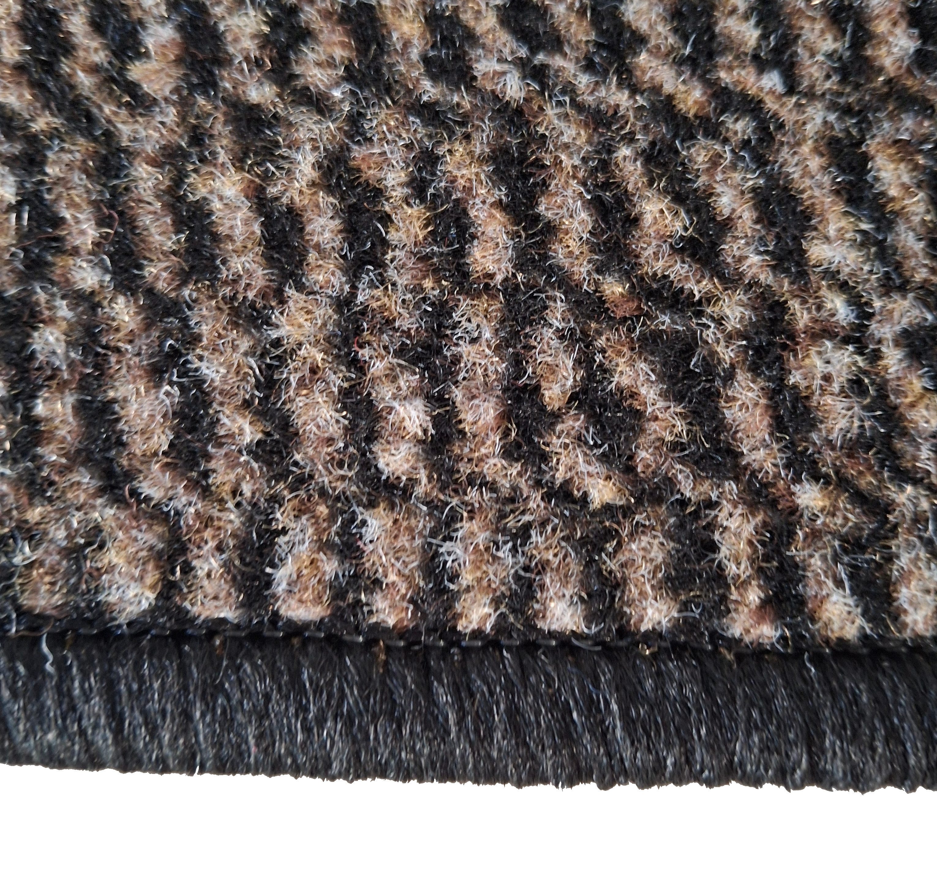 Mertex Fußmatte geometrische Schmutzfangmatte mit Kettelkante, halbrund
