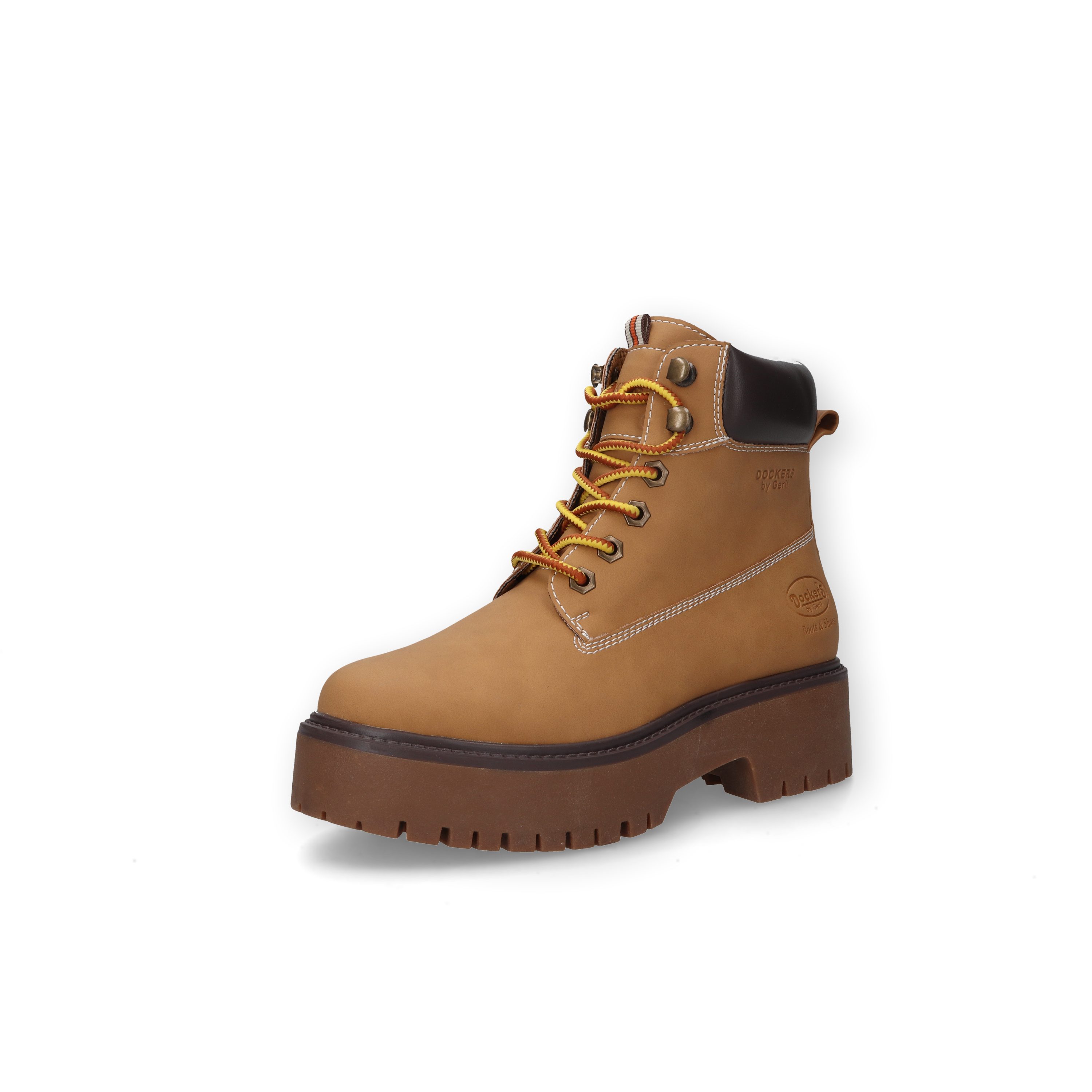 Dockers by Gerli Schnürboots Workerboots, Schnürstiefelette, Plateauboots mit Ziernähte
