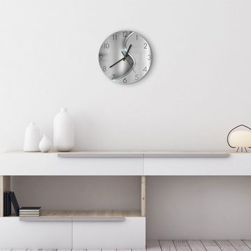 DEQORI Wanduhr 'Polierte Oberfläche' (Glas Glasuhr modern Wand Uhr Design Küchenuhr)
