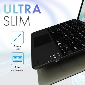 ZMC Samsung Galaxy Tab A8 2022 X200 / X205 / X207 10.5 Zoll Schutz Hülle Tablet-Tastatur (mit Beleuchtete Wireless Abnehmbare Tastatur magnetische Ständer)