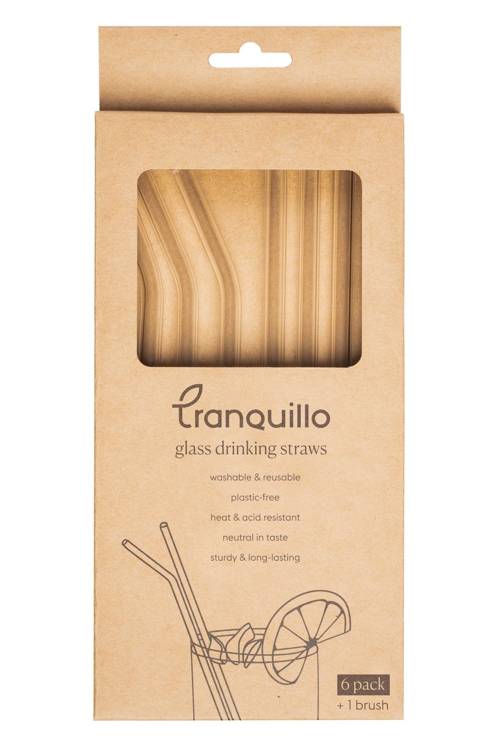 Tranquillo Trinkhalme 6ER SET GLAS, Unsere Geschenkverpackung ist FSC zertifiziert und frei von Plastik.