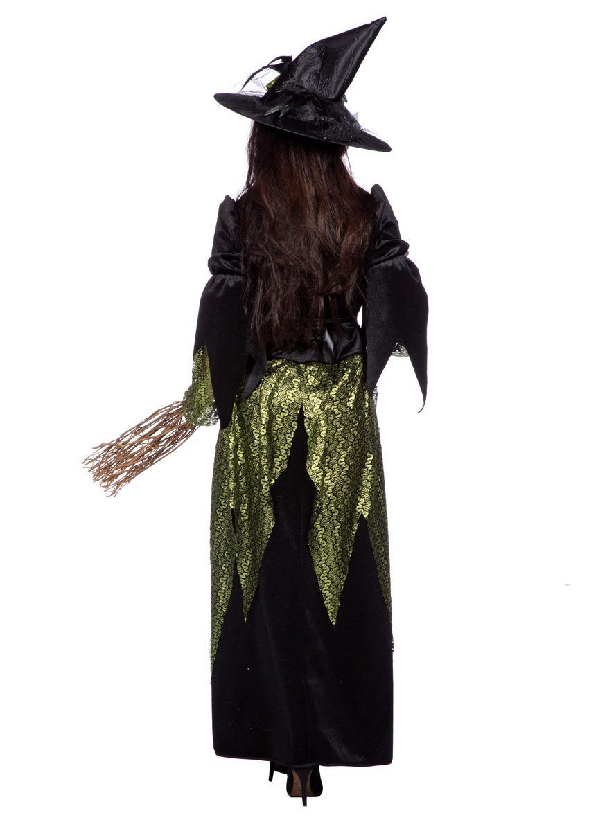 Metamorph Hexen-Kostüm Hexendiva Mantel - Halloween Kostüm Damen, Elegantes, schwarzes Hexenkostüm zwischen modisch und modrig