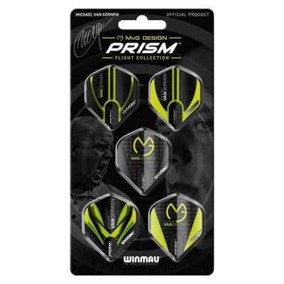 Winmau Dartpfeil Fly-Pack MvG Prism Kollektion 8122, enthält 5 Sets mit je 3 unterschiedlichen Fly-Designs