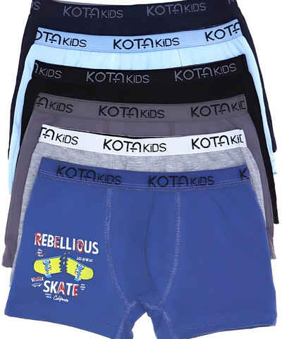 Kota Boxershorts Kinder 6er-10er Pack Boxershorts Baumwolle Slips (Mix-Set, 6-St., 6er-Pack) verschiedene Muster & Farben