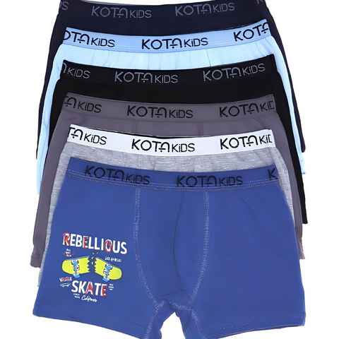 Kota Boxershorts Kinder 6er-10er Pack Boxershorts Baumwolle Slips (Mix-Set, 6-St., 6er-Pack) verschiedene Muster & Farben