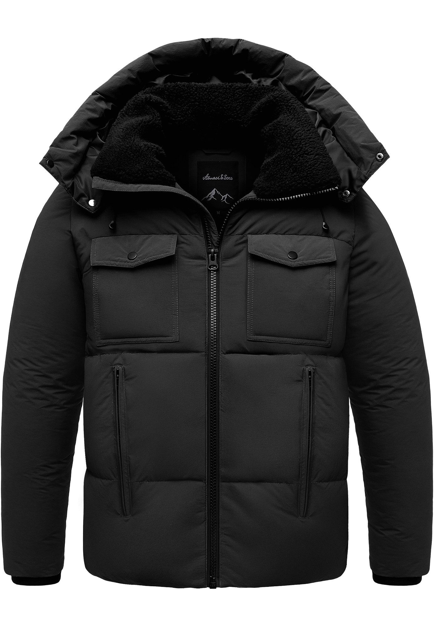 Amaci&Sons Winterjacke RENTON Winterjacke Herren Gefütterte Winter Jacke für Männer mit Kapuze