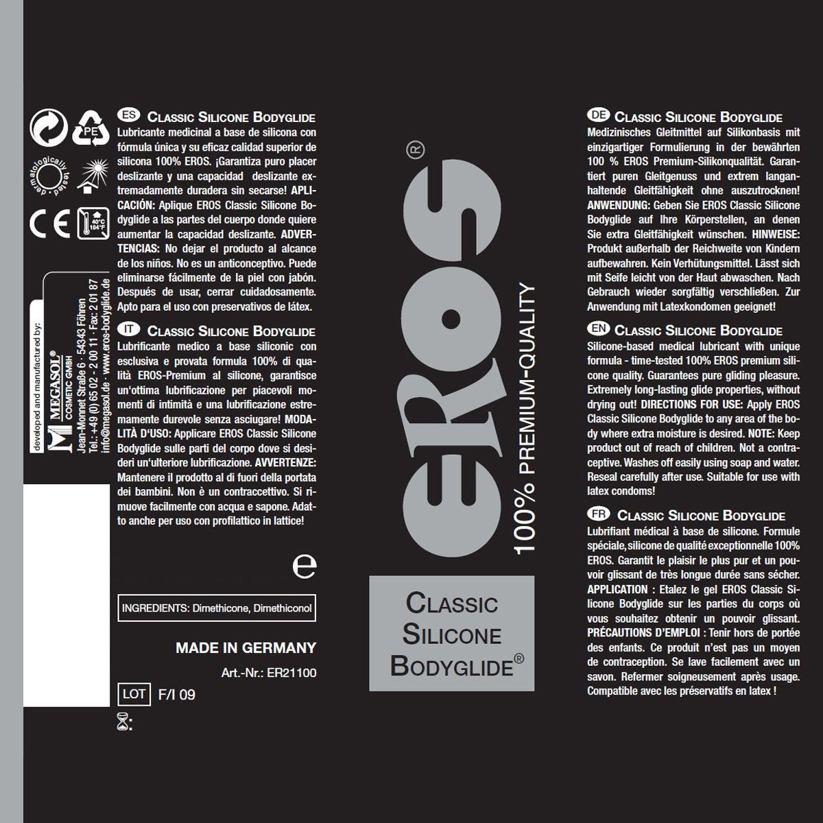 50ml EROS Classic Bodyglide Eros Gleitgel Silicone