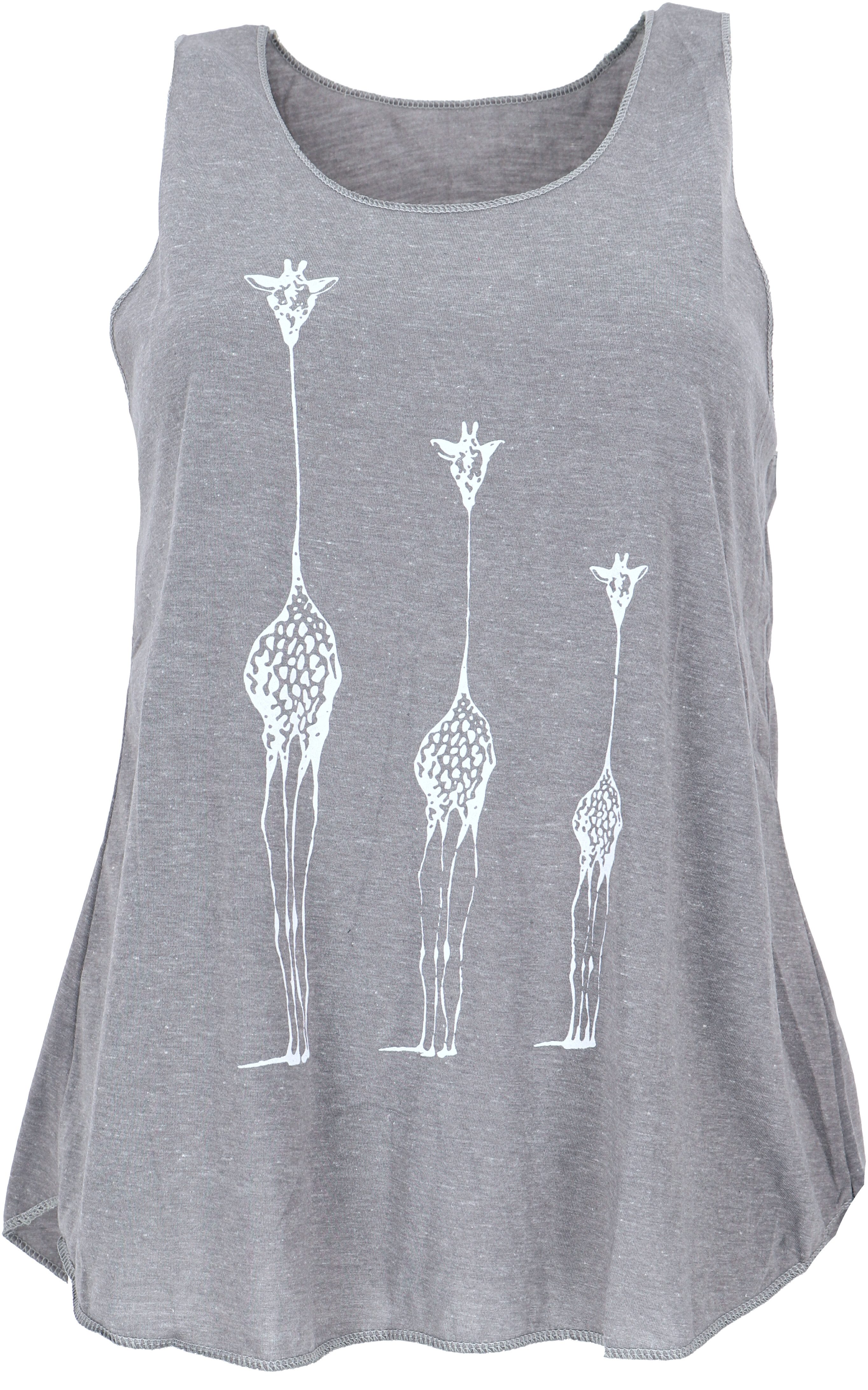 Guru-Shop T-Shirt Tanktop mit Giraffen Retrodruck, günstig online kaufen