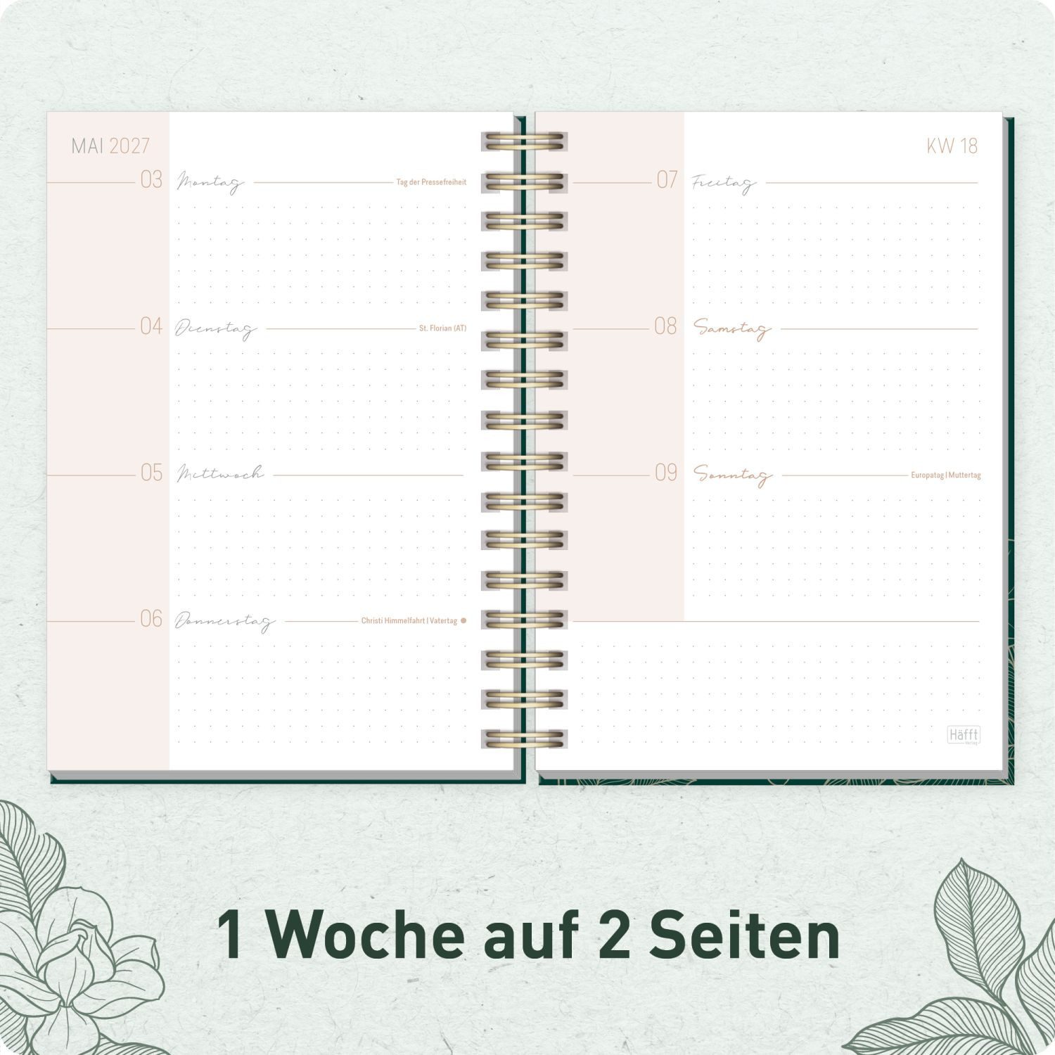 Häfft Terminkalender Lieblings-Timer 2026/2027 / 17 Monate / A5, Wire-O-Bindung – Bild 4 von 5