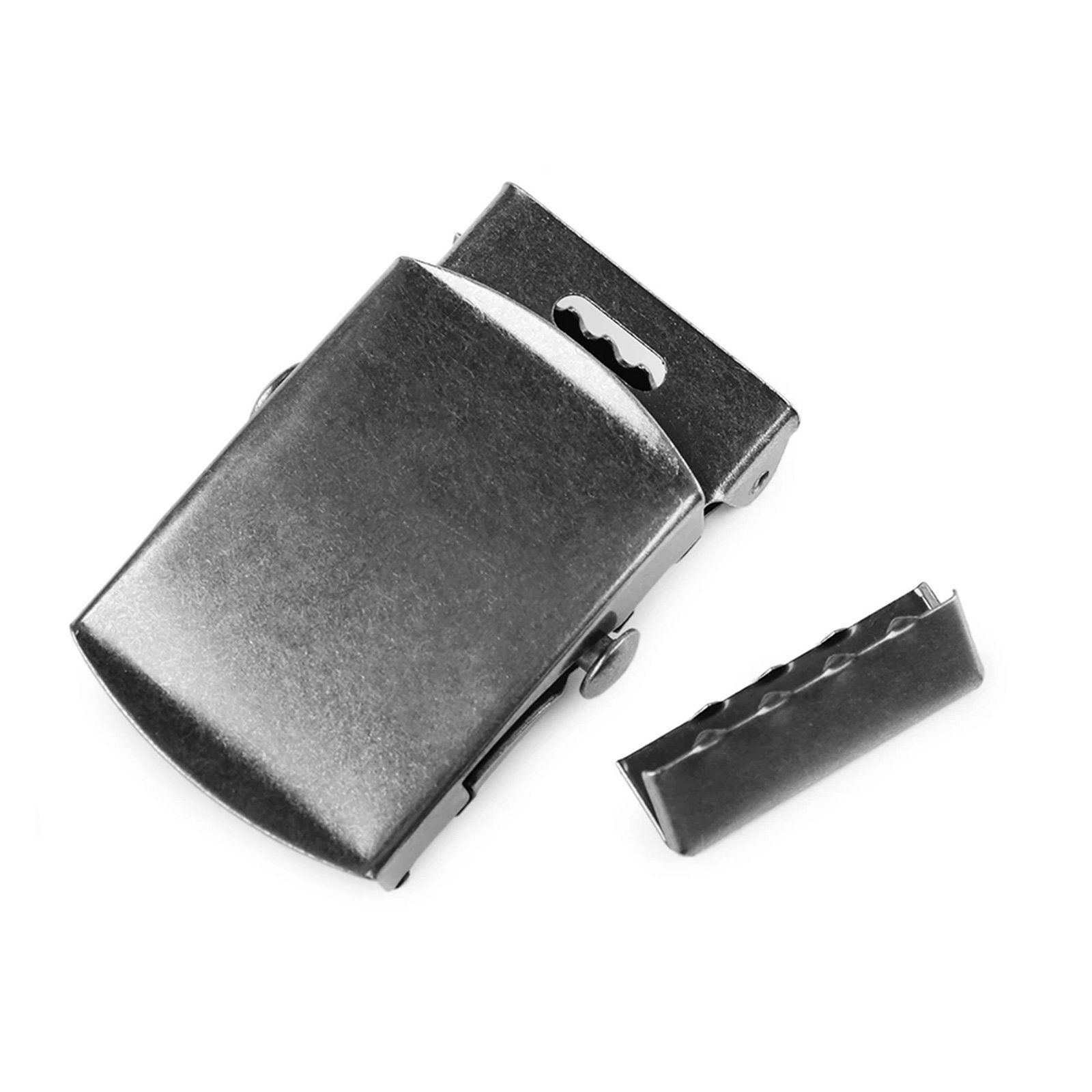 maDDma 1 Gürtelschnalle aus Metall mit Endstück Koppelschließe Gurtstecker (Einzeln, 1-tlg), 30mm