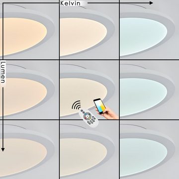 hofstein Deckenleuchte »Corti« dimmbare Deckenlampe in Weiß, RGB Farbwechsler, RGB Kelvin, Leuchte RGB (30cm) steuerbar über Smart App,16 Watt, 2100 Lumen