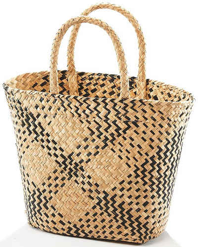 Kobolo Shopper Korbtasche Flechttasche aus Seegras mit Henkeln