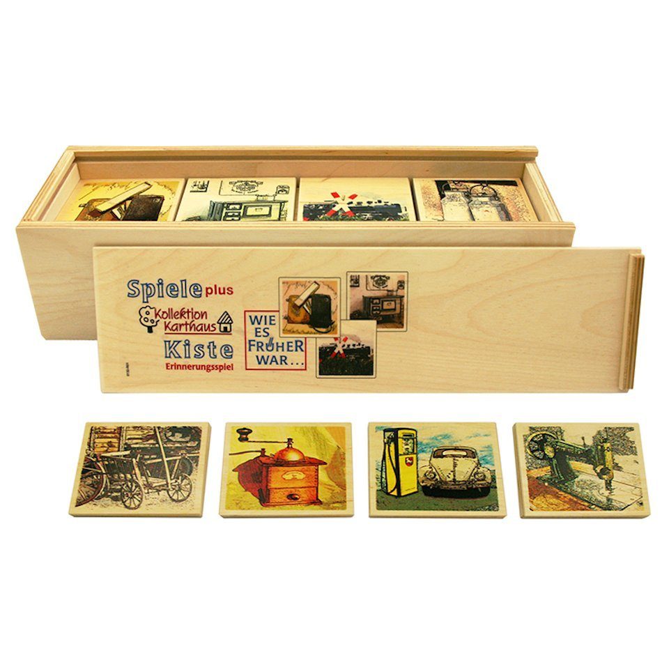 Kollektion Karthaus Spiel Memory aus Holz I Handgefertigt I Nostalgie-Motive - Wie es früher war, Memory - Gedächtnisspiel, Handgefertigt aus Holz zu 100% in Deutschland