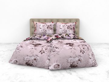 Bettwäsche Samia Pink 155x220 + Kissenbezug 80 x 80 cm, Heckett and Lane, Baumolle, 2 teilig, Bettbezug Kopfkissenbezug Set kuschelig weich hochwertig