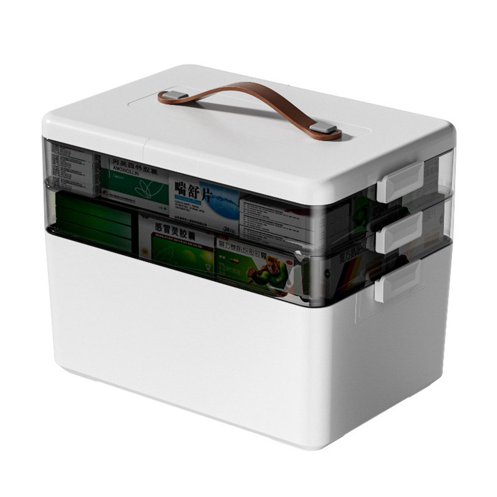 NUODWELL Aufbewahrungsbox Hausapotheke Box, 3-stöckig Medikamenten Aufbewah günstig online kaufen