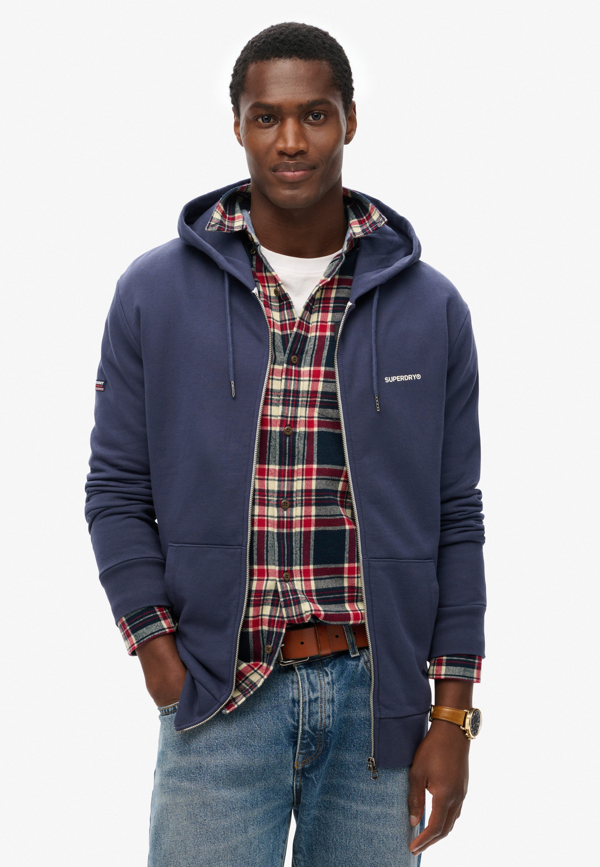 Superdry Kapuzensweatjacke PLAIN ZIP HOOD günstig online kaufen