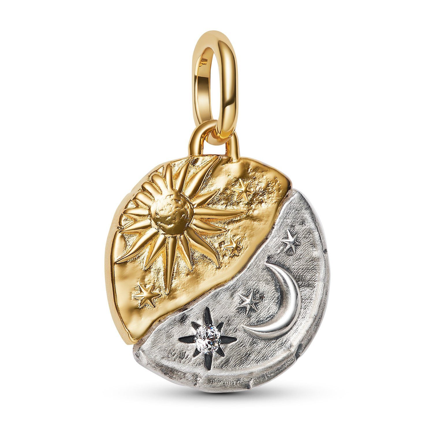 Pandora Runder Anhänger Medaillon Zweifarbig und Mond