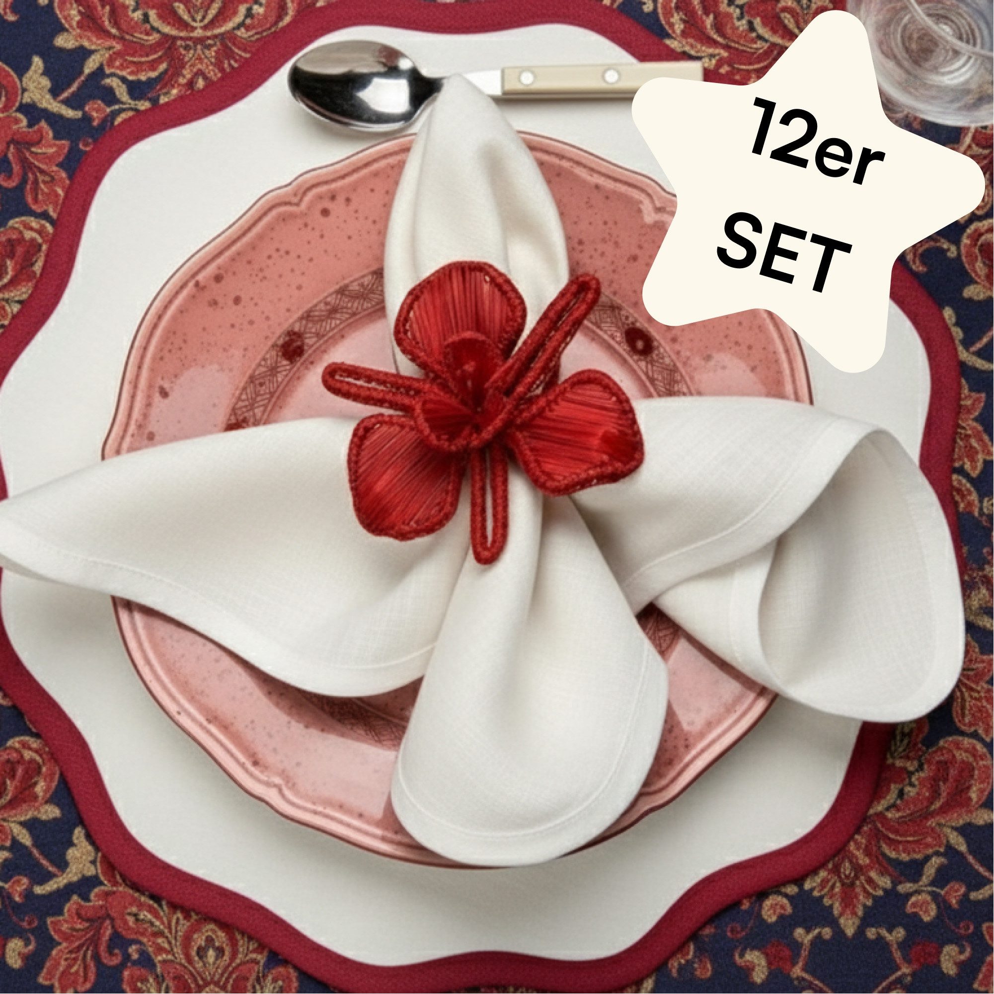 Seralino Stoffserviette 100% Bio-Baumwolle, (Set, 12 St., Wiederverwendbar), 40x40 cm & 45x45 cm