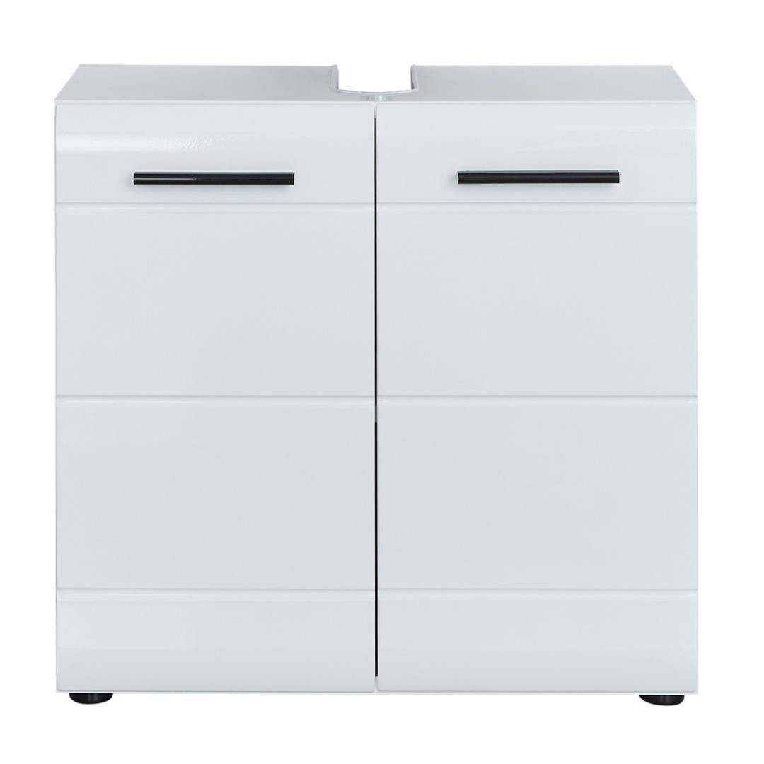 trendteam Waschbeckenschrank SkinGlossLine Waschbeckenunterschrank weiß Hochgla