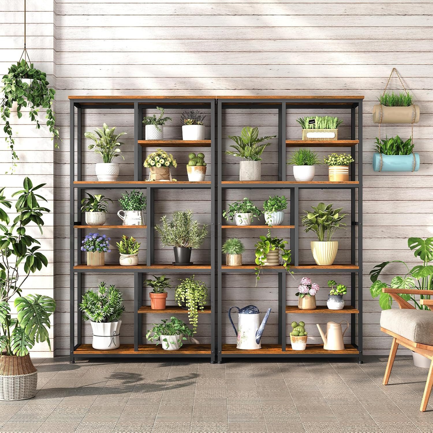 Hoobro Bücherregal Büroregal Standregal mit 4 verstellbaren Füßen, vertikales Regal – Bild 4 von 5