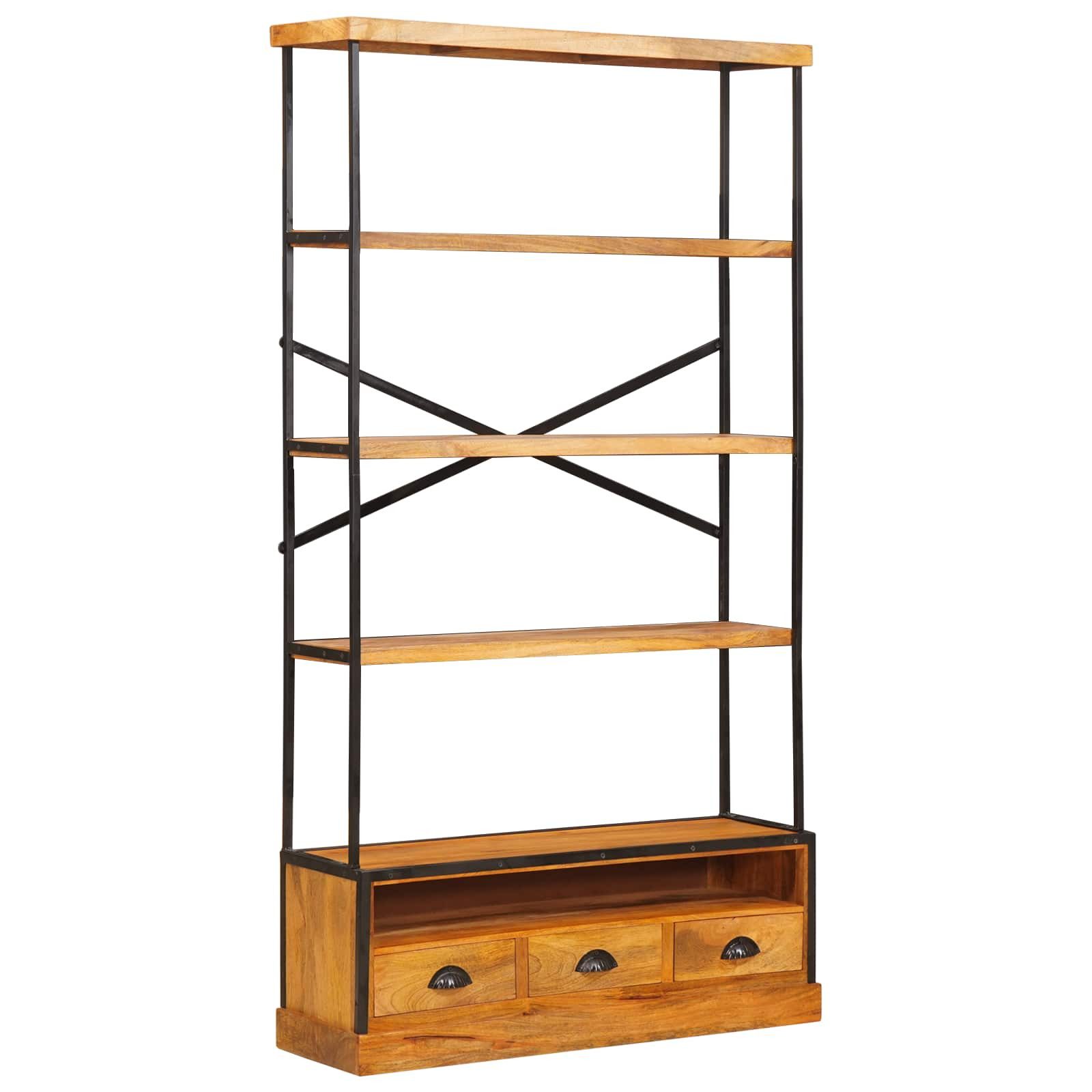 vidaXL Bücherregal 5-stufiges Bücherregal Natur 100 x 30 x 180 cm, 1-tlg.