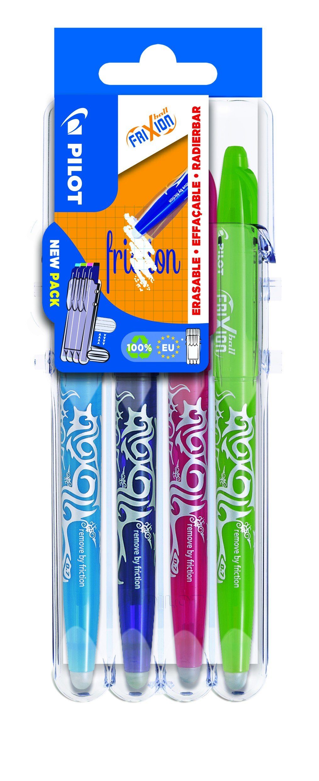 PILOT Tintenroller PILOT Tintenroller FriXion Ball 0.7 (M) Hellgrün, Pink, Violett, He...