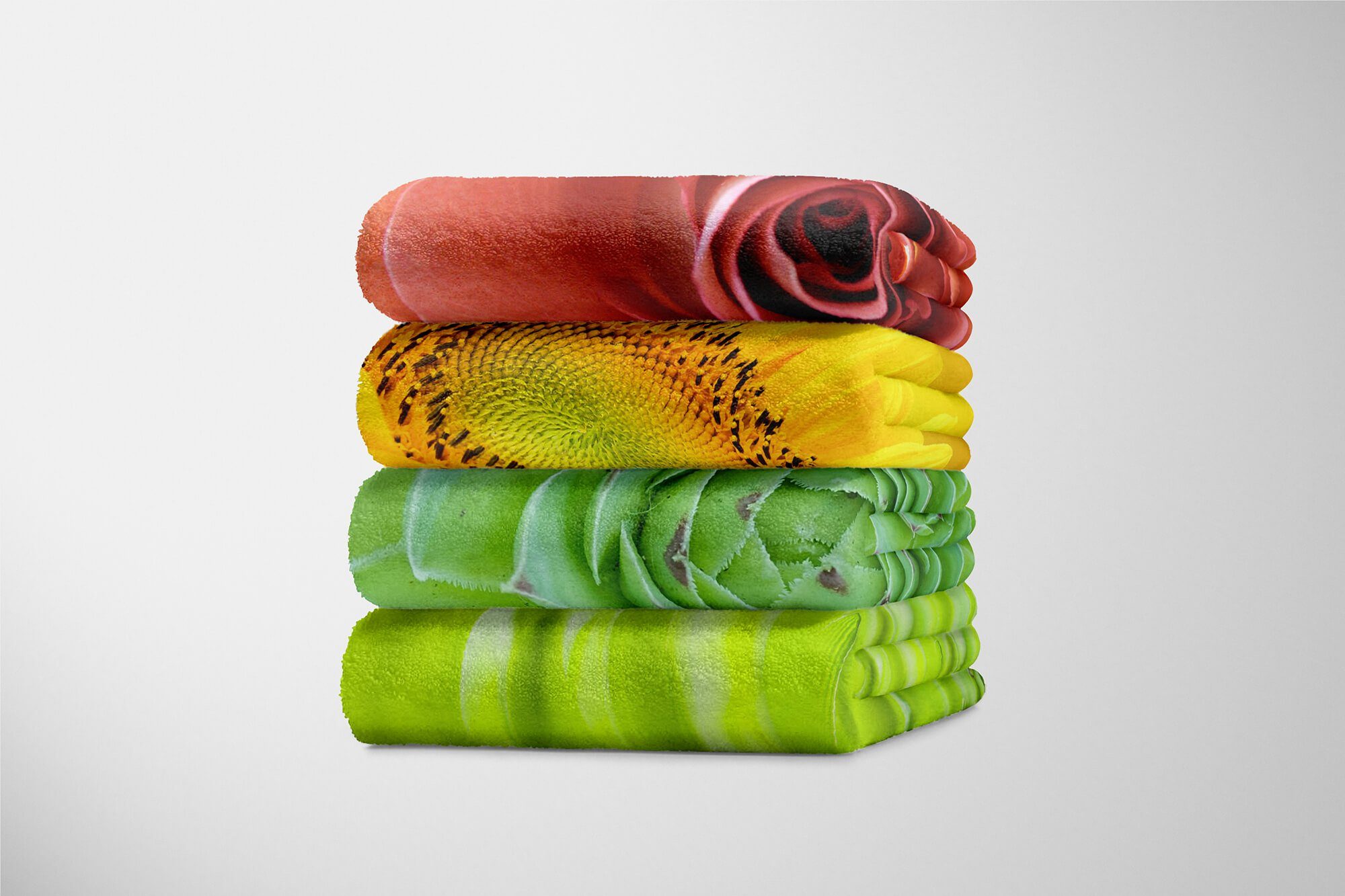 (1-St), Baumwolle-Polyester-Mix mit Strandhandtuch Handtuch Handtuch Sinus Nahaufn, Kuscheldecke Saunatuch Sukkulente Handtücher Fotomotiv Art