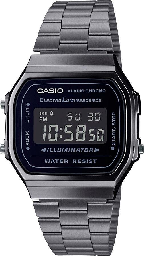 CASIO VINTAGE Chronograph A168WEGG-1BEF, Quarzuhr, Armbanduhr,Damenuhr, Herrenuhr, Digitaluhr, Edelstahlarmband
