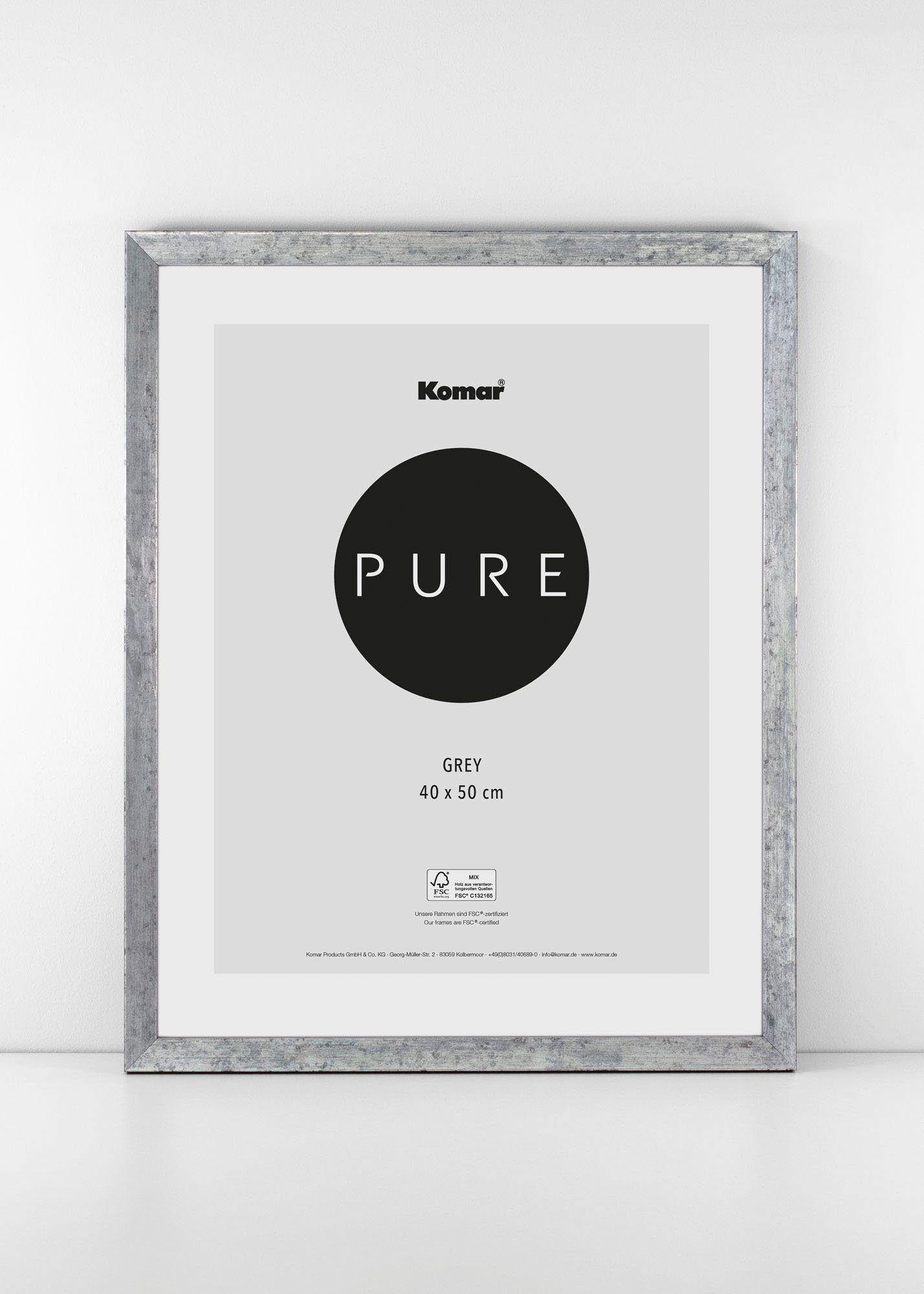 Komar Bilderrahmen Stone, Echtholzrahmen mit hochtransparentem Acrylglas