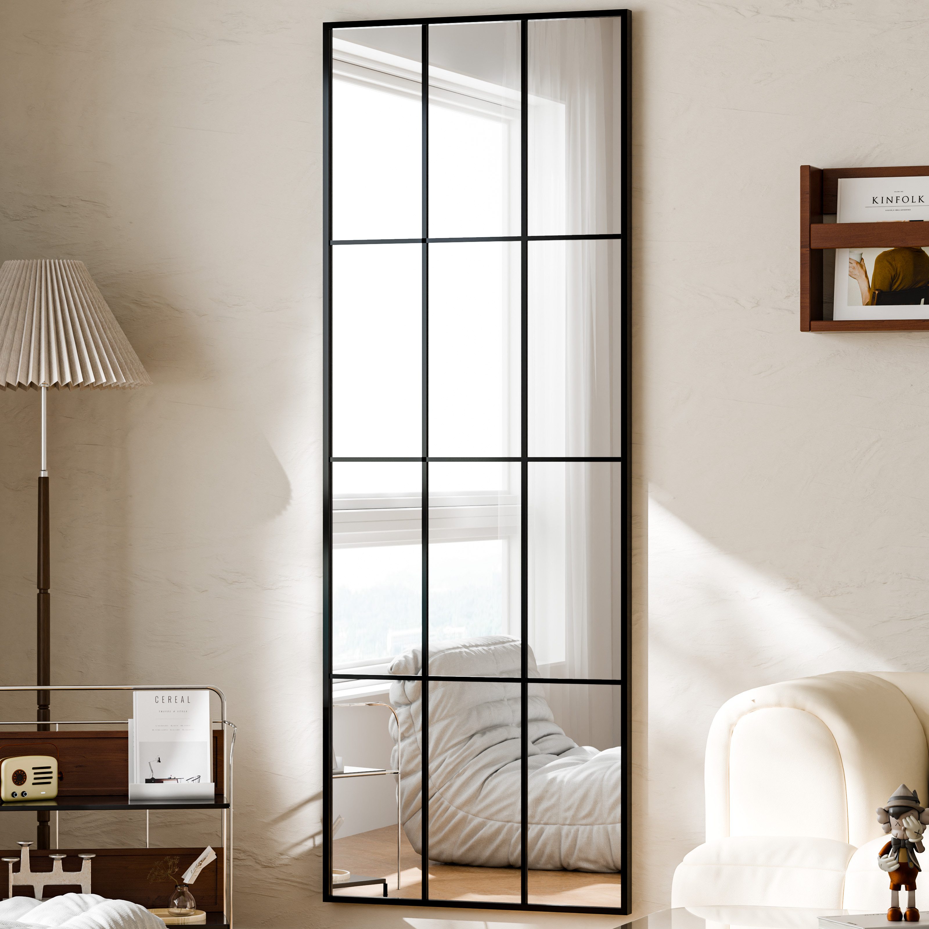 BEAUTYPEAK Ganzkörperspiegel Dekorativer Ganzkörperspiegel mit Fensterpanee günstig online kaufen