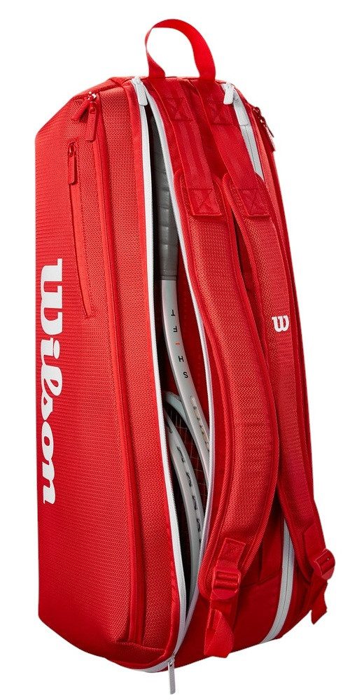 Wilson Sporttasche Tennis-Racketbag Super Tour 2025 (Schlägertasche, 2 Hauptfach) rot 6er