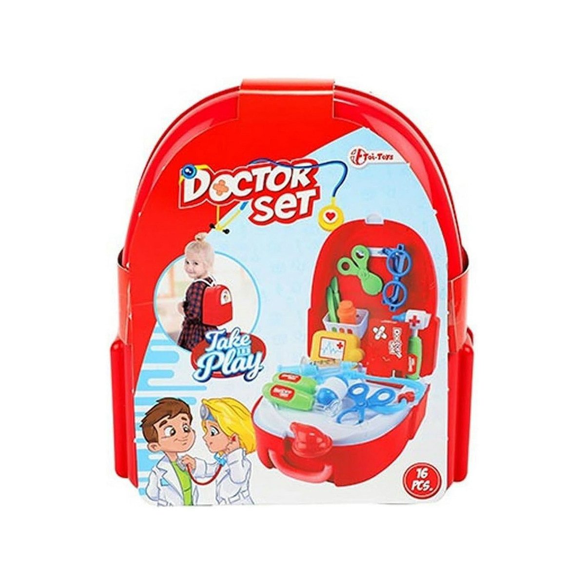 Spielzeug-Arztkoffer DOCTOR Doktor-Set mit viel Zubehör im Rucksack 20-teilig