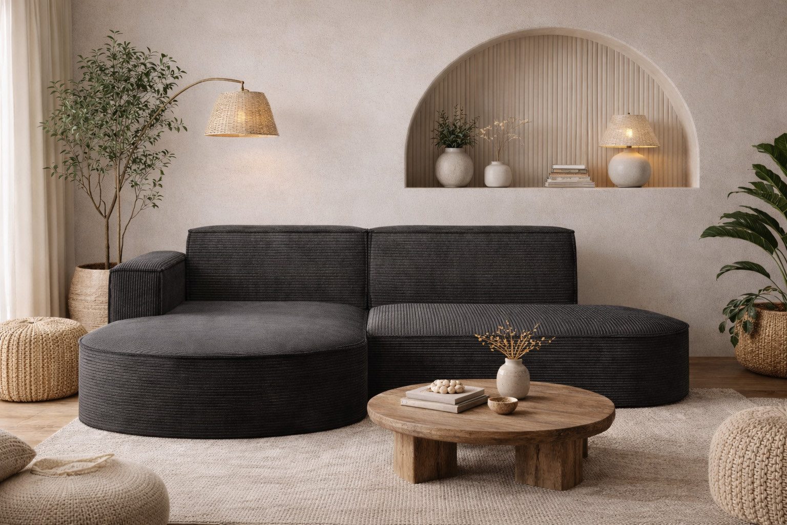 Kaiser Möbel Ecksofa Designer MODENA STUDIO L stoff Cord, Ecksofa, Cord Sof günstig online kaufen