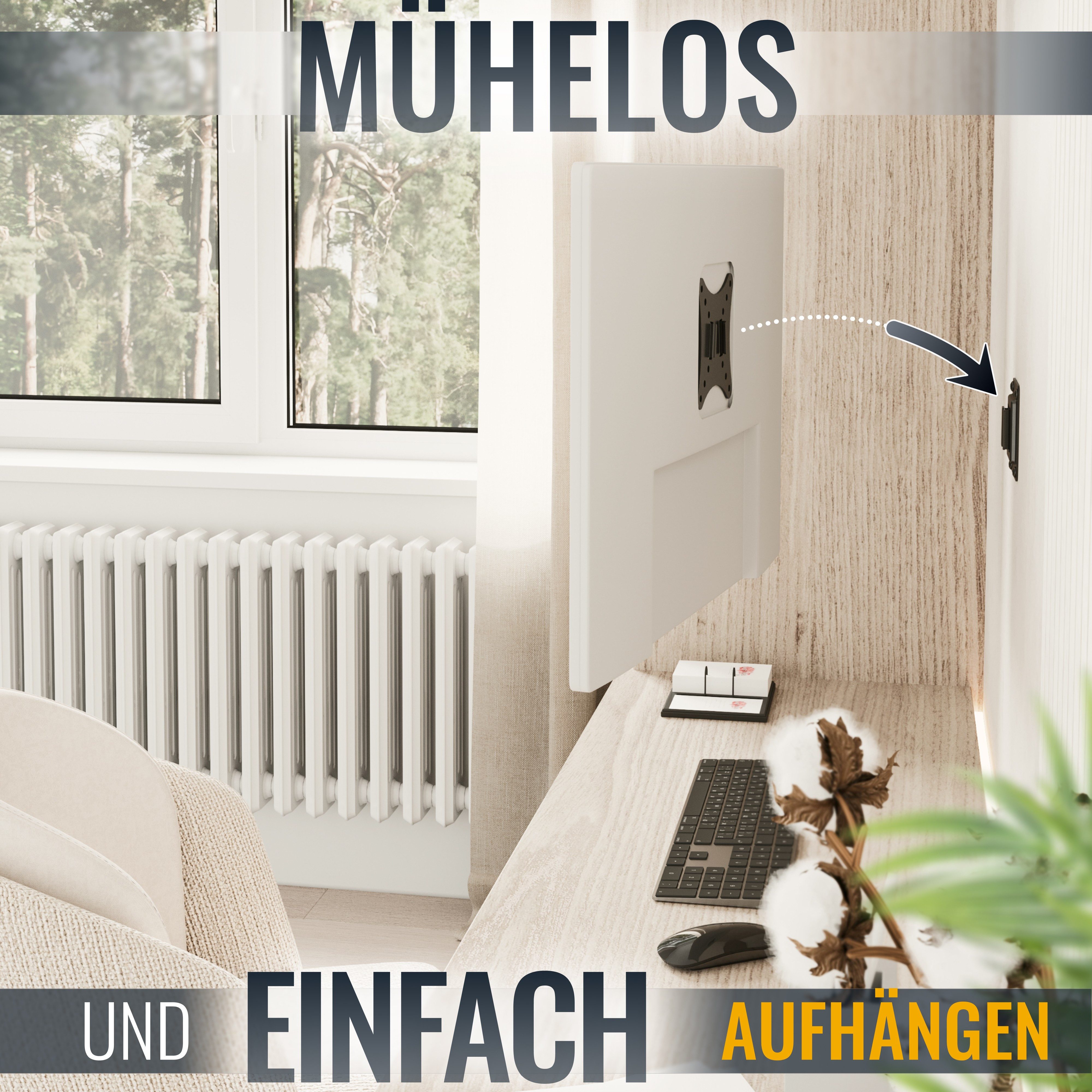 RICOO TV-Wandhalterung TV Monitor Wandhalterung 13"-32" bis 20 Kg flach F0111, (bis 32 Zoll, VESA 50x50 bis 100x100, 1-tlg., 20 Kg Aufnahme, 13" bis 32" (33-81 cm) Bildschirm Diagonale, flach curved Fest Slim Fernseher Monitor Wand Halterung)