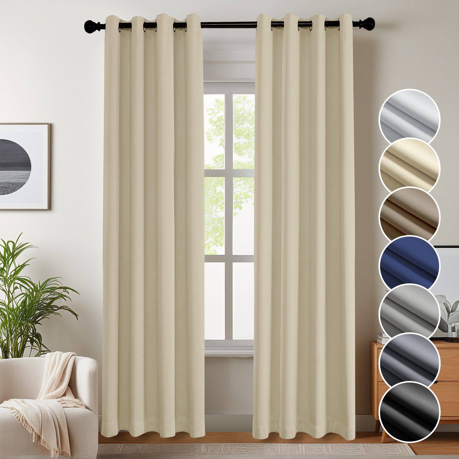 Simloveve Vorhang Gardinen Wärmeisolierende Schlafzimmer Blackout Curtain L günstig online kaufen