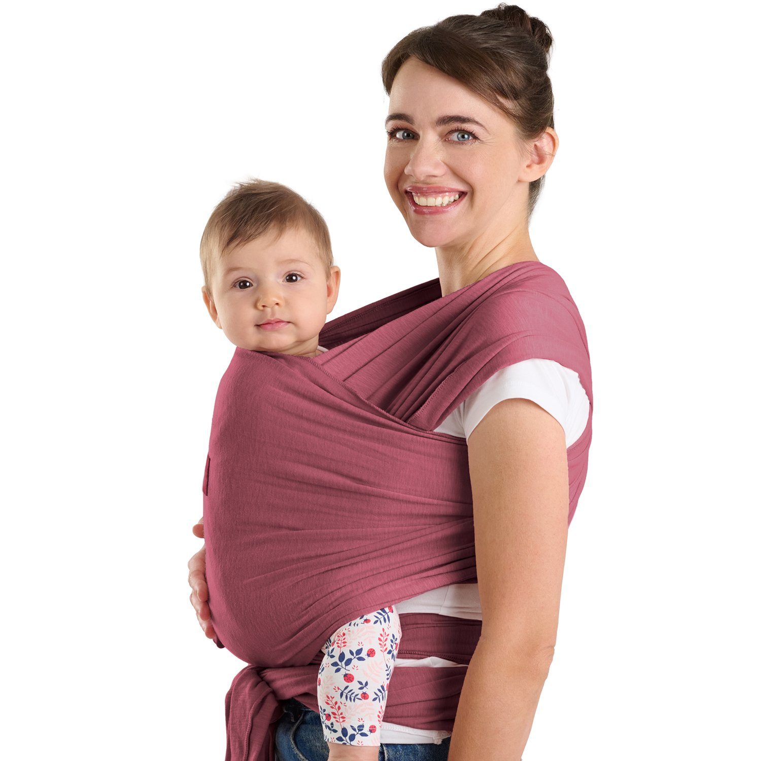Laleni Tragetuch Babytragetuch für Neugeborene weiche 16kg Bio-Baumwolle, Rot bis 100% elastisch 