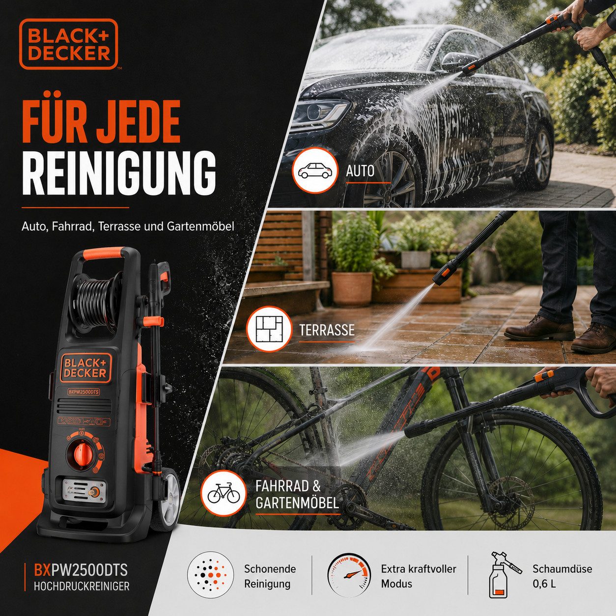 Black + Decker Hochdruckreiniger High pressure cleaner 220/240V