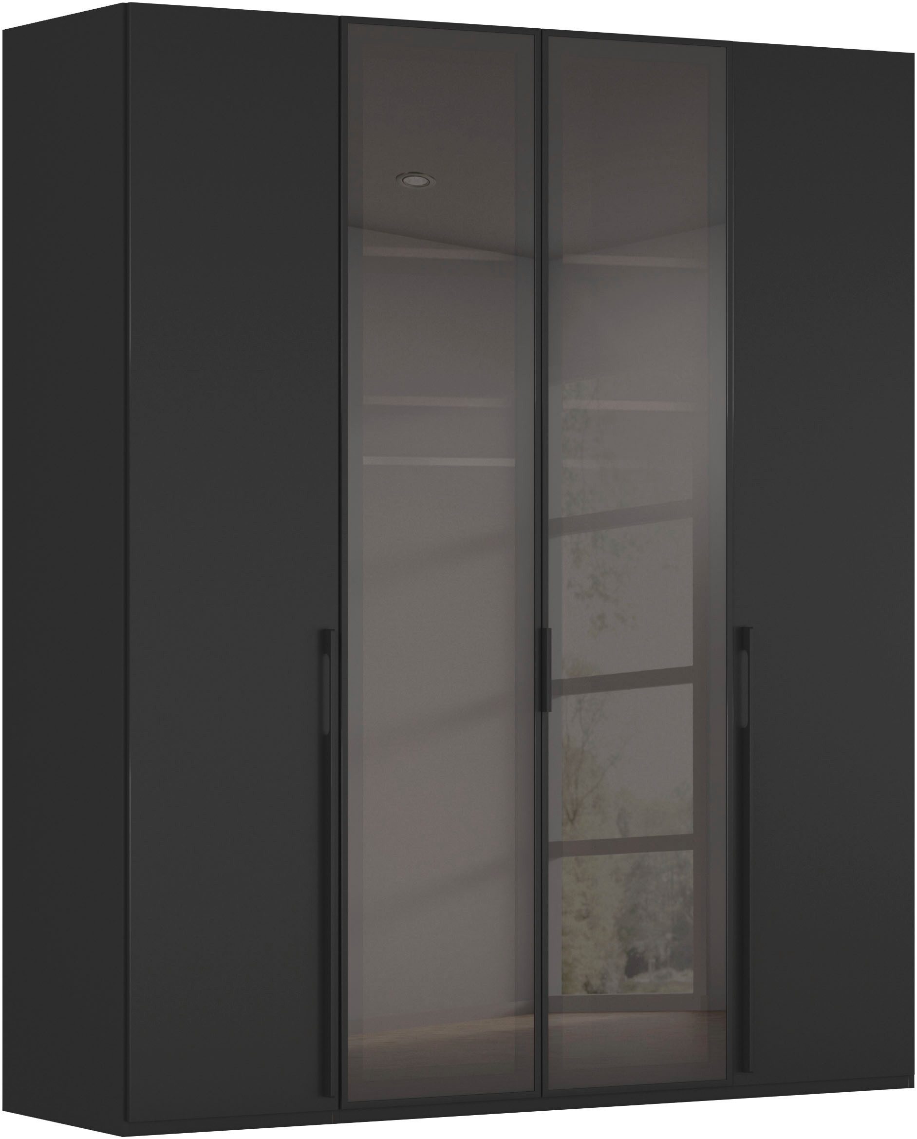 rauch Drehtürenschrank Schrank Garderobe SKAT SHINE Breiten 151/201/251/301cm, Höhe 223/235cm (3 verschiedene Ausstattungen BASIC/CLASSIC/PREMIUM (inkl. SOFT-CLOSE) edle Schrankfront mittig hochwertige Glasrahmentüren MADE IN GERMANY