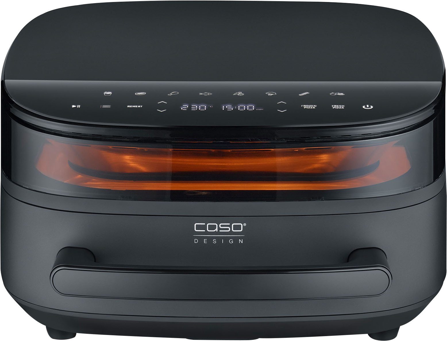Caso Heißluftfritteuse CASO 3191 Design Heissluftfritteuse AirFry & PizzaChef, 2850 W, Frittieren, Backen, Aufwärmen, Rösten oder Dörren.