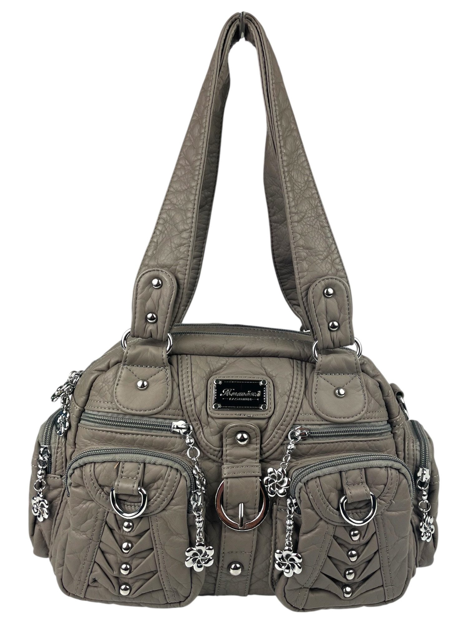 Schultertasche klassische Damen Handtasche (Schultertasche) mit Nieten AKW22032