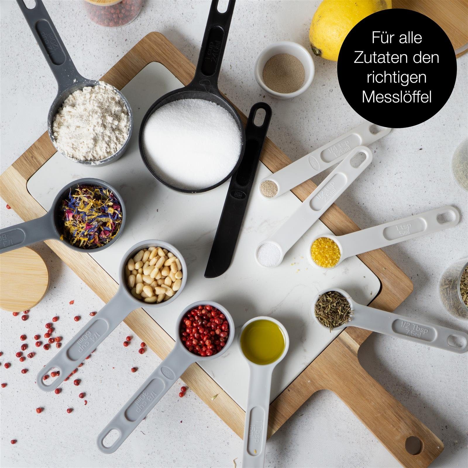 Moritz & Moritz Messlöffel Moritz & Moritz Messlöffel Set 11 teilig schwarz, (Set, 12-St)