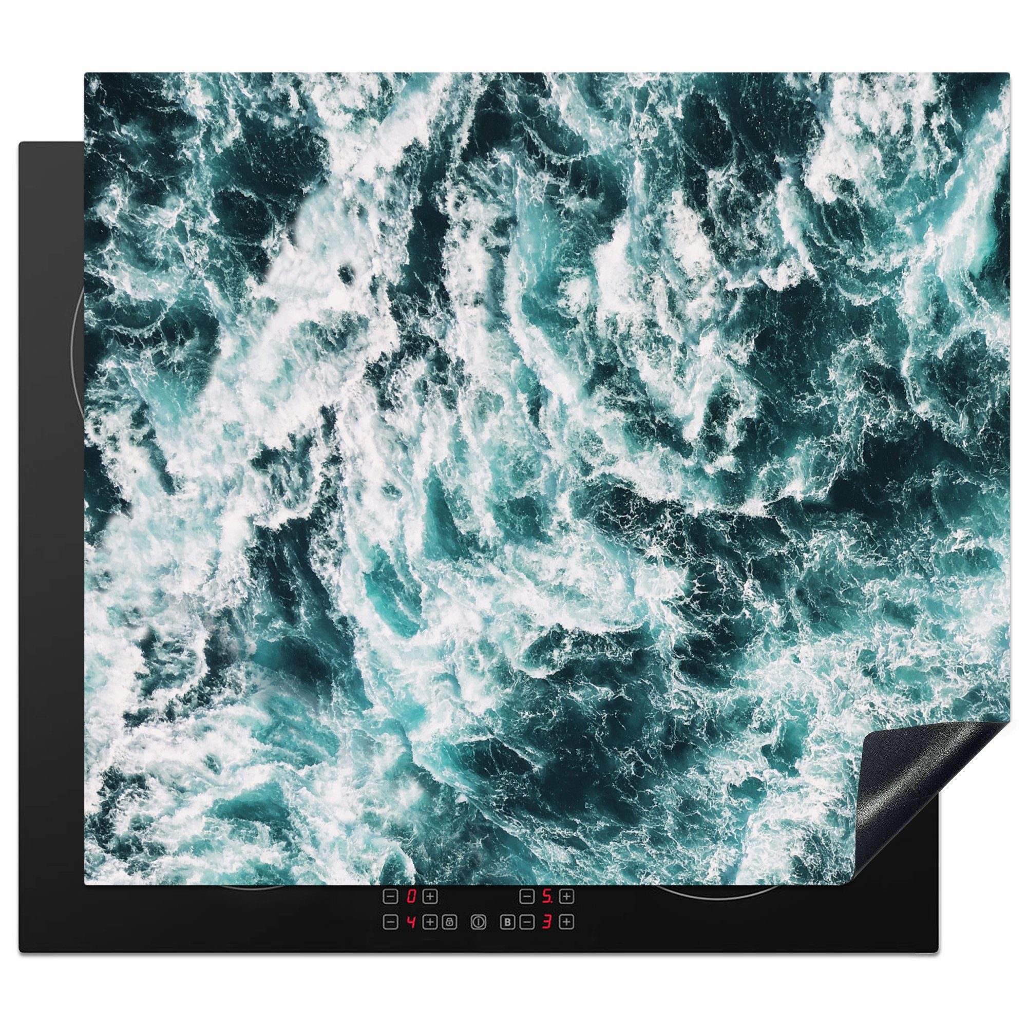 MuchoWow Herdblende-/Abdeckplatte Meer - Blau - Natur - Wasser, Vinyl, (1 tlg), 60x52 cm, Mobile Arbeitsfläche nutzbar, Ceranfeldabdeckung