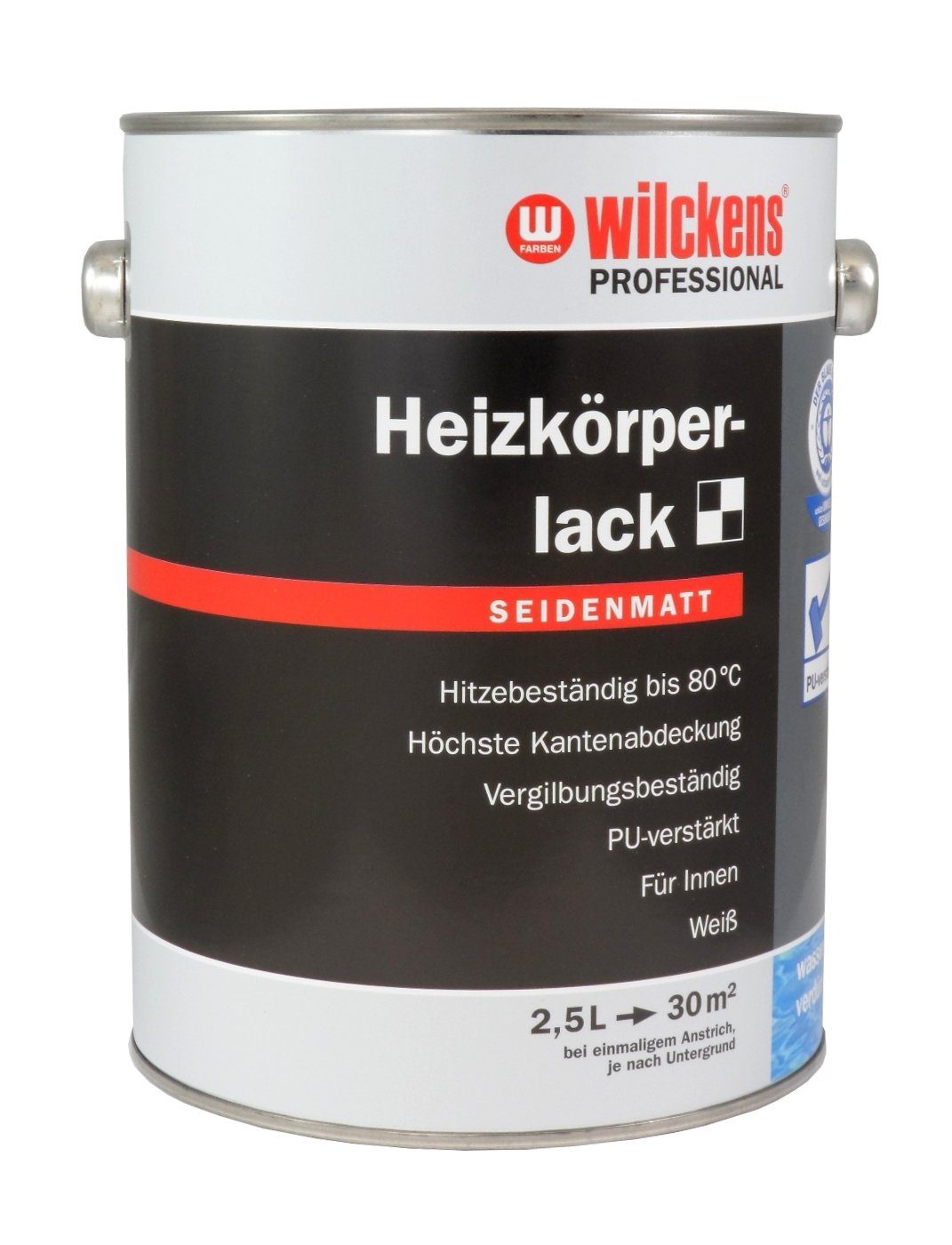 Liter wilckens® Seidenmatt Heizkörperlack PROFESSIONAL Lack 2,5 Weiß